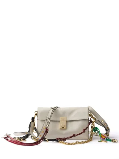 Prada Small Leather Shoulder Bag In White
