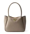 Prada Small Leather Top-handle Bag In Gray