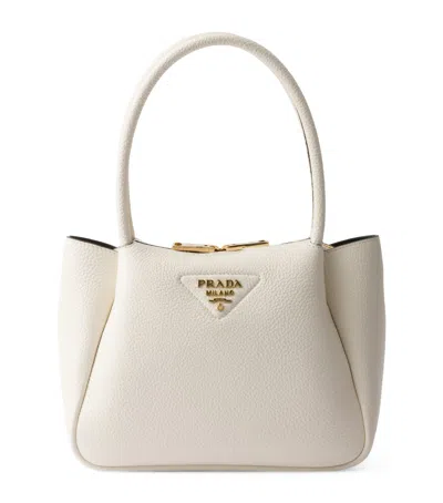 Prada Small Leather Top-handle Bag In White