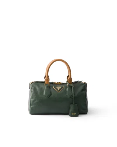 Prada Kleine Henkeltasche Aus Leder In Green