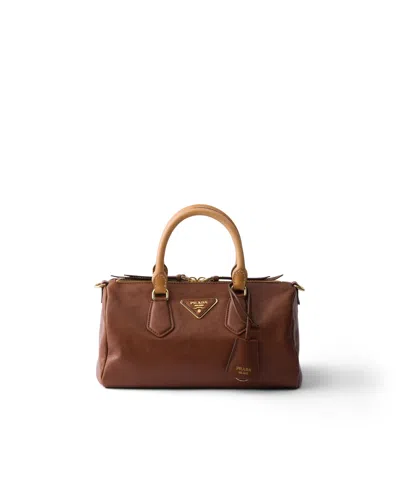 Prada Kleine Henkeltasche Aus Leder In Brown