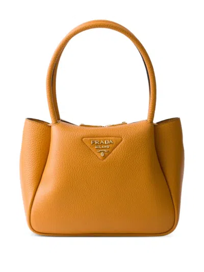Prada Small Leather Bag In Amber
