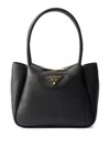 Prada Small Leather Top-handle Bag In Black