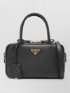 Prada Small Leather Tote Bag Top Handle Strap In Black