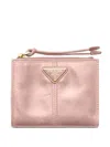 Prada Small Leather Wallet In Pink