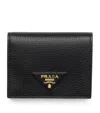 Prada Small Leather Wallet In Black