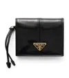 Prada Small Leather Wallet In Black