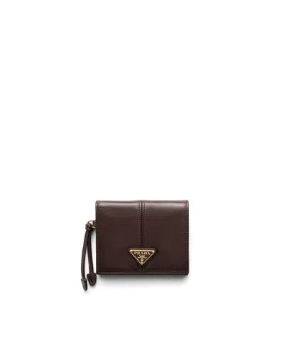 Prada Kleine Geldbörse Aus Leder In Brown