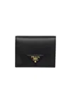 Prada Small Leather Wallet In Black