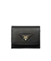 Prada Small Leather Wallet In Black