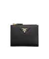 Prada Small Leather Wallet In Black