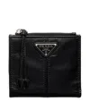 Prada Small Leather Wallet In Black