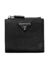 Prada Small Leather Wallet In Black