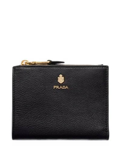Prada Small Leather Wallet In Black