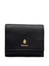 Prada Small Leather Wallet In Black