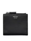 Prada Small Leather Wallet In Black