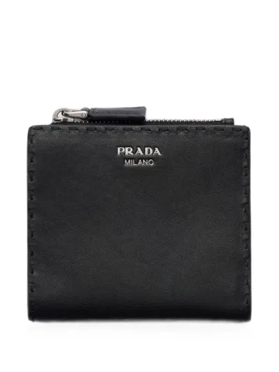Prada Small Leather Wallet In Black