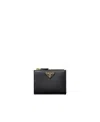 Prada Small Leather Wallet In Black