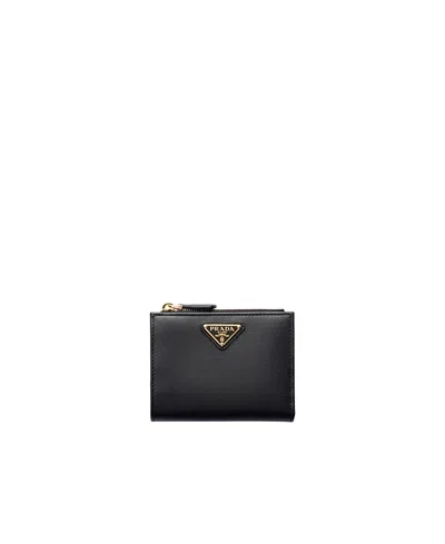 Prada Small Leather Wallet In Black