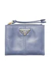 Prada Small Leather Wallet In Purple