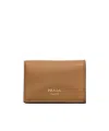 Prada Logo-debossed Leather Wallet In Brown