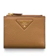 Prada Small Leather Wallet In Brown