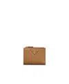 Prada Small Leather Wallet In Brown