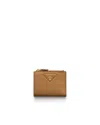 Prada Small Leather Wallet In Brown
