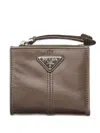 Prada Small Leather Wallet In Brown