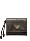 Prada Small Leather Wallet In Brown