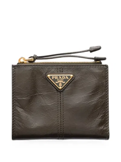 Prada Small Leather Wallet In Brown