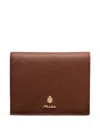 Prada Small Leather Wallet In Brown