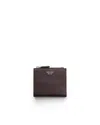 Prada Small Leather Wallet In Brown