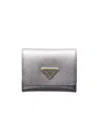 Prada Small Leather Wallet In Orange