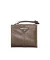 Prada Small Leather Wallet In Brown