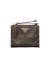 Prada Small Leather Wallet In Forest