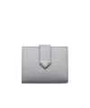 Prada Small Leather Wallet In Granite Gray