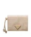 Prada Small Leather Wallet In Neutral
