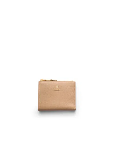 Prada Small Leather Wallet In Neutral