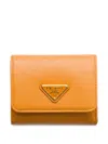 Prada Small Saffiano Leather Bifold Wallet In Orange