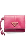 Prada Small Leather Wallet In Pink
