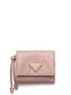 Prada Small Leather Wallet In Pink