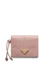 Prada Small Leather Wallet In Pink