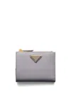 Prada Small Leather Wallet In Purple