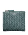 Prada Small Leather Wallet In Red
