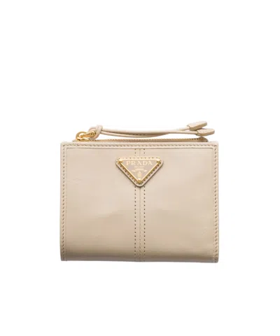 Prada Small Leather Wallet In Traverite