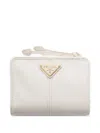 Prada Small Leather Wallet In White