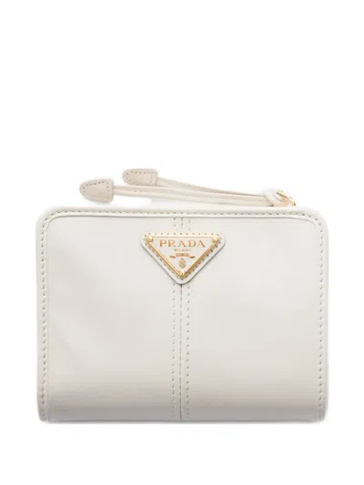 Prada Small Leather Wallet In White
