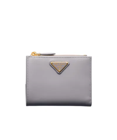 Prada Small Leather Wallet In Wisteria