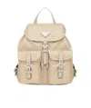 Prada Small Logo-plaque Backpack In Desert Beige